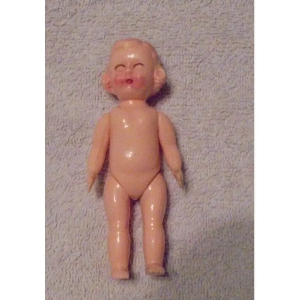 Vintage Blue Box Toys‎ Plastic Jointed Baby Doll Blinking Eyes made in Hong Kong